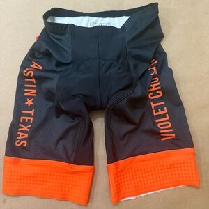 Castelli Men's Cycling Shorts - Black and Orange Size M